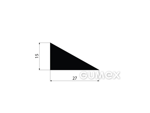 "Dreieck" Gummiprofil, 15x27mm, 50°ShA, EPDM, -40°C/+100°C, schwarz, 
